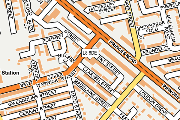 L8 8DE map - OS OpenMap – Local (Ordnance Survey) L8 8DE map - OS OpenMap – Local (Ordnance Survey)