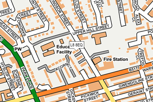 L8 8EQ map - OS OpenMap – Local (Ordnance Survey) L8 8EQ map - OS OpenMap – Local (Ordnance Survey)