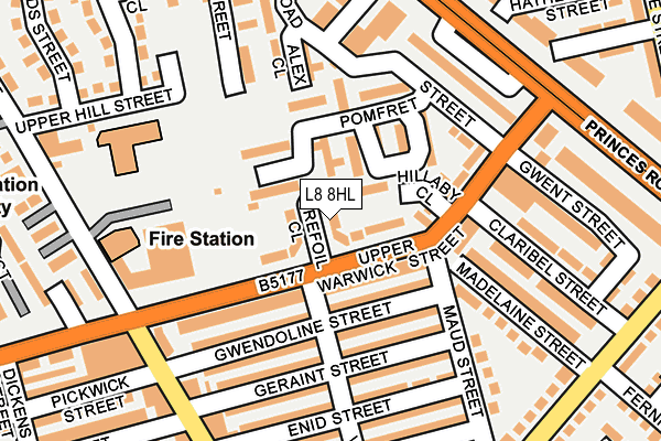 L8 8HL map - OS OpenMap – Local (Ordnance Survey) L8 8HL map - OS OpenMap – Local (Ordnance Survey)