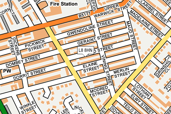L8 8HN map - OS OpenMap – Local (Ordnance Survey)