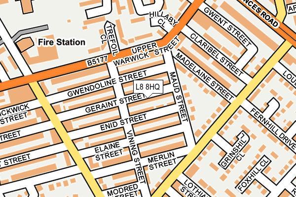 L8 8HQ map - OS OpenMap – Local (Ordnance Survey) L8 8HQ map - OS OpenMap – Local (Ordnance Survey)