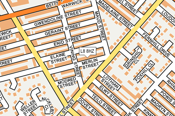 L8 8HZ map - OS OpenMap – Local (Ordnance Survey) L8 8HZ map - OS OpenMap – Local (Ordnance Survey)