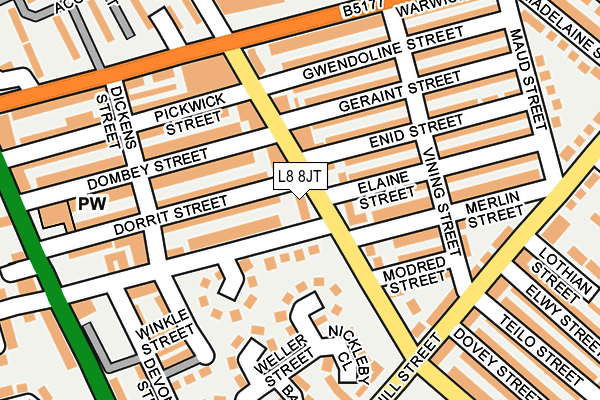 L8 8JT map - OS OpenMap – Local (Ordnance Survey) L8 8JT map - OS OpenMap – Local (Ordnance Survey)