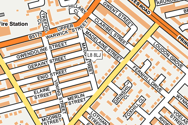 L8 8LJ map - OS OpenMap – Local (Ordnance Survey) L8 8LJ map - OS OpenMap – Local (Ordnance Survey)