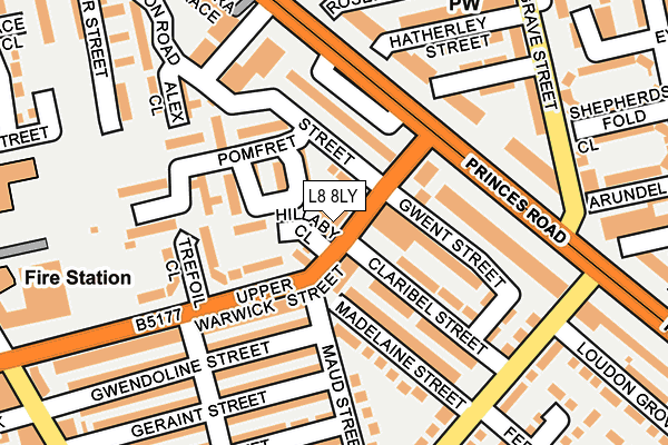 L8 8LY map - OS OpenMap – Local (Ordnance Survey) L8 8LY map - OS OpenMap – Local (Ordnance Survey)