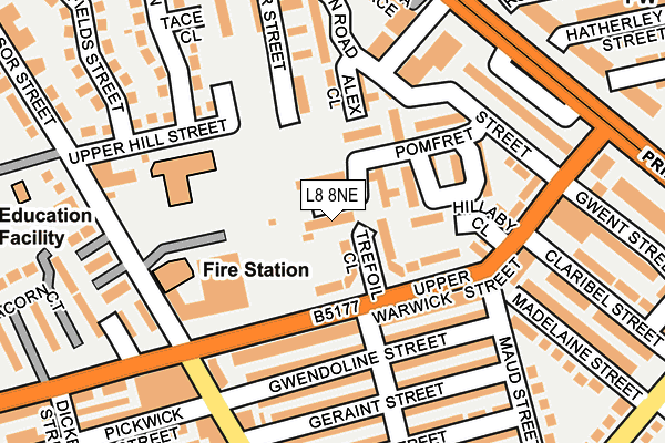 L8 8NE map - OS OpenMap – Local (Ordnance Survey)