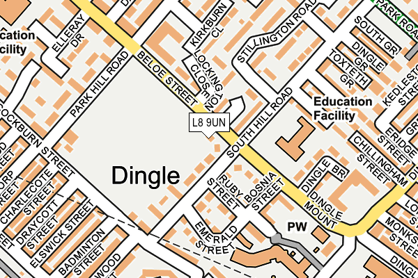 L8 9UN map - OS OpenMap – Local (Ordnance Survey) L8 9UN map - OS OpenMap – Local (Ordnance Survey)
