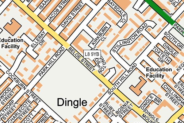 L8 9YB map - OS OpenMap – Local (Ordnance Survey) L8 9YB map - OS OpenMap – Local (Ordnance Survey)