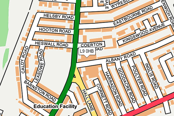 L9 0HB map - OS OpenMap – Local (Ordnance Survey) L9 0HB map - OS OpenMap – Local (Ordnance Survey)