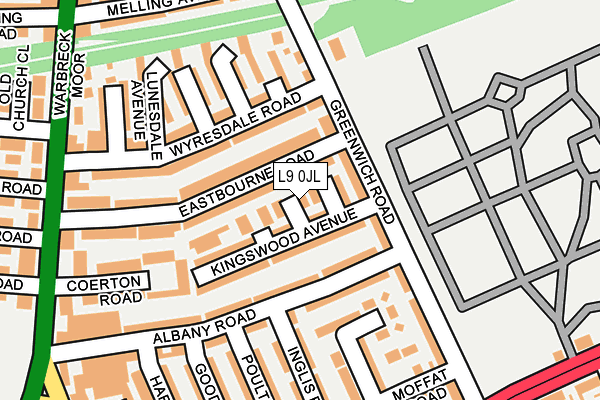 L9 0JL map - OS OpenMap – Local (Ordnance Survey) L9 0JL map - OS OpenMap – Local (Ordnance Survey)