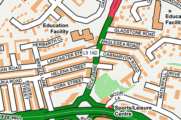L9 1AD map - OS OpenMap – Local (Ordnance Survey) L9 1AD map - OS OpenMap – Local (Ordnance Survey)