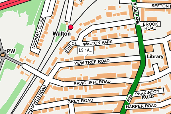 L9 1AL map - OS OpenMap – Local (Ordnance Survey)