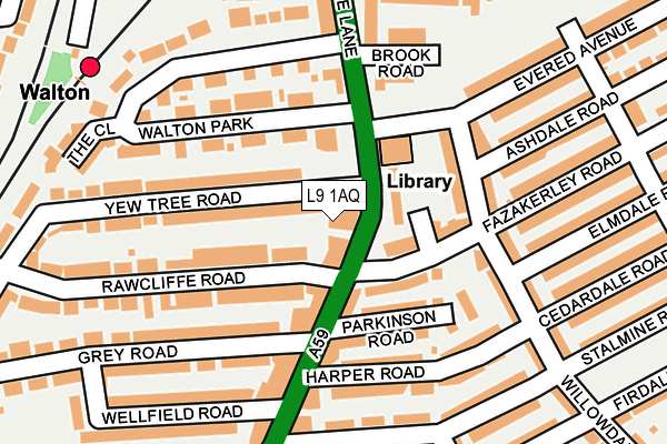 L9 1AQ map - OS OpenMap – Local (Ordnance Survey) L9 1AQ map - OS OpenMap – Local (Ordnance Survey)