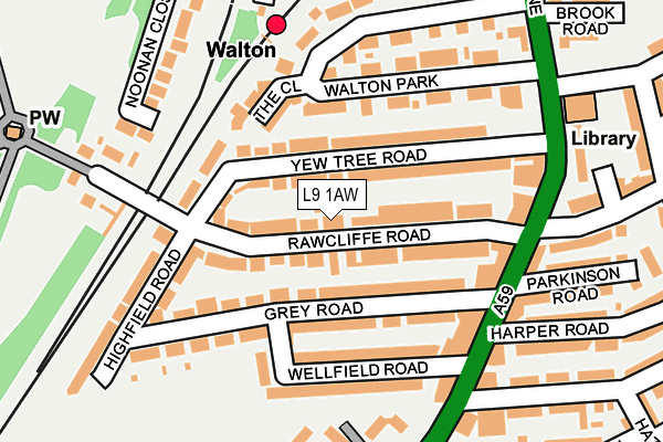 L9 1AW map - OS OpenMap – Local (Ordnance Survey)