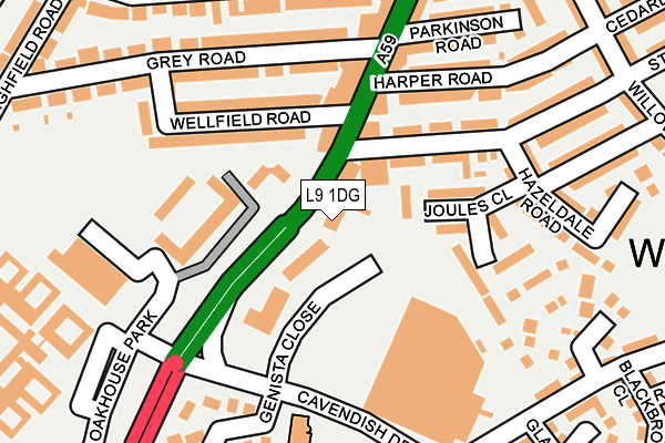 L9 1DG map - OS OpenMap – Local (Ordnance Survey) L9 1DG map - OS OpenMap – Local (Ordnance Survey)