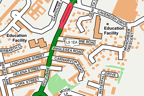 L9 1EA map - OS OpenMap – Local (Ordnance Survey) L9 1EA map - OS OpenMap – Local (Ordnance Survey)