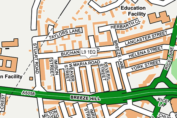 L9 1EQ map - OS OpenMap – Local (Ordnance Survey) L9 1EQ map - OS OpenMap – Local (Ordnance Survey)