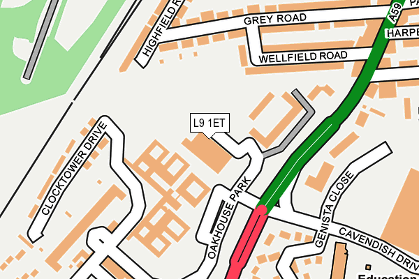 L9 1ET map - OS OpenMap – Local (Ordnance Survey) L9 1ET map - OS OpenMap – Local (Ordnance Survey)