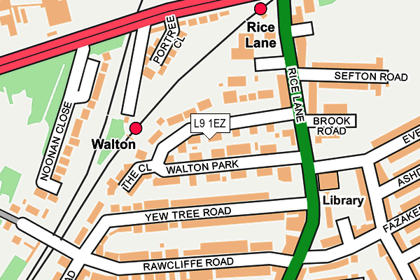 L9 1EZ map - OS OpenMap – Local (Ordnance Survey)