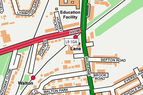 L9 1GA map - OS OpenMap – Local (Ordnance Survey)