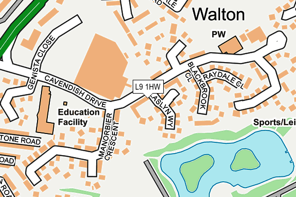 L9 1HW map - OS OpenMap – Local (Ordnance Survey) L9 1HW map - OS OpenMap – Local (Ordnance Survey)