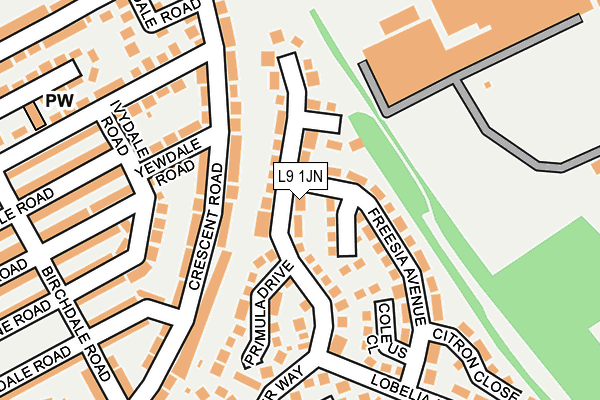 L9 1JN map - OS OpenMap – Local (Ordnance Survey) L9 1JN map - OS OpenMap – Local (Ordnance Survey)