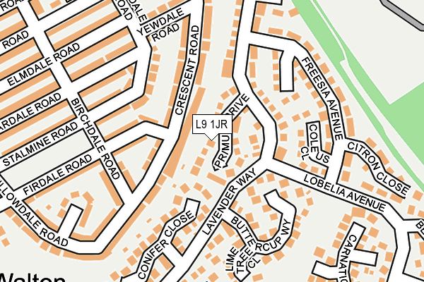 L9 1JR map - OS OpenMap – Local (Ordnance Survey) L9 1JR map - OS OpenMap – Local (Ordnance Survey)