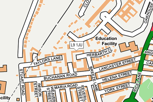 L9 1JU map - OS OpenMap – Local (Ordnance Survey) L9 1JU map - OS OpenMap – Local (Ordnance Survey)
