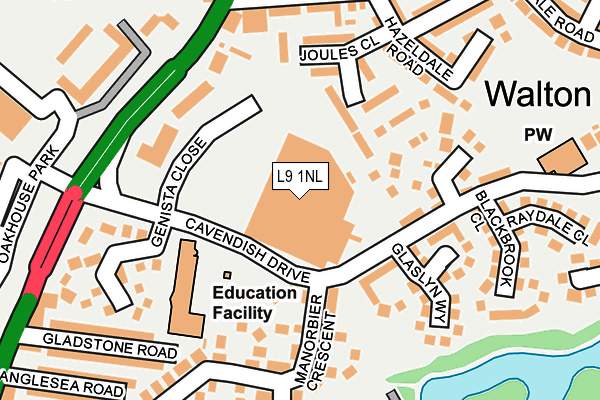 L9 1NL map - OS OpenMap – Local (Ordnance Survey) L9 1NL map - OS OpenMap – Local (Ordnance Survey)