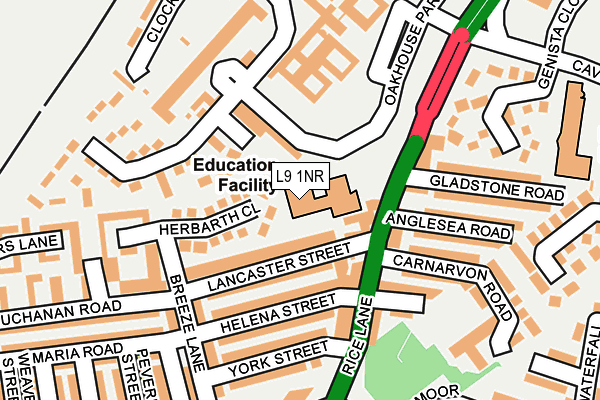 L9 1NR map - OS OpenMap – Local (Ordnance Survey) L9 1NR map - OS OpenMap – Local (Ordnance Survey)