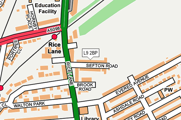 L9 2BP map - OS OpenMap – Local (Ordnance Survey) L9 2BP map - OS OpenMap – Local (Ordnance Survey)