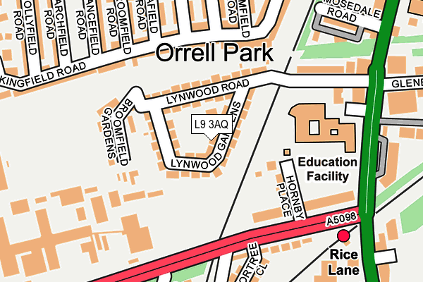 L9 3AQ map - OS OpenMap – Local (Ordnance Survey) L9 3AQ map - OS OpenMap – Local (Ordnance Survey)