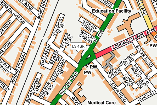 L9 4SR map - OS OpenMap – Local (Ordnance Survey)