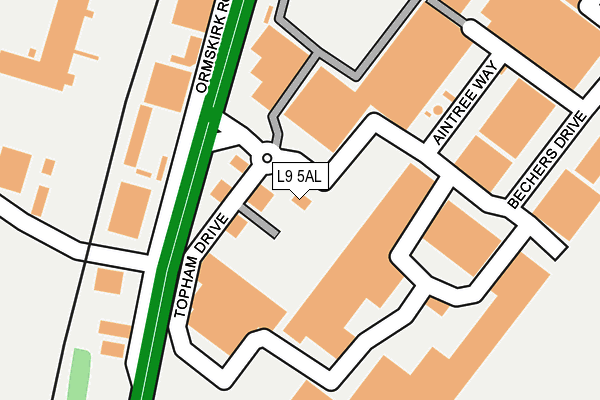 L9 5AL map - OS OpenMap – Local (Ordnance Survey) L9 5AL map - OS OpenMap – Local (Ordnance Survey)