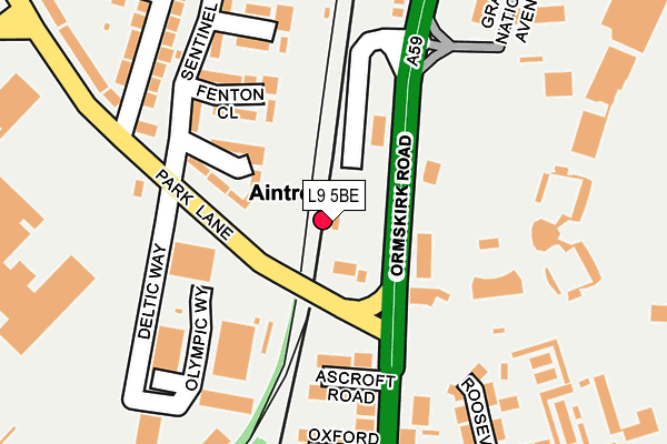 L9 5BE map - OS OpenMap – Local (Ordnance Survey)