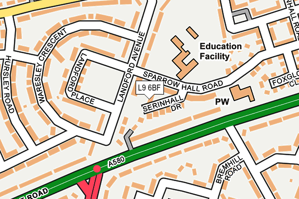 L9 6BF map - OS OpenMap – Local (Ordnance Survey) L9 6BF map - OS OpenMap – Local (Ordnance Survey)