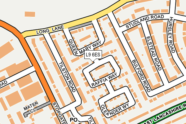 L9 6ES map - OS OpenMap – Local (Ordnance Survey) L9 6ES map - OS OpenMap – Local (Ordnance Survey)