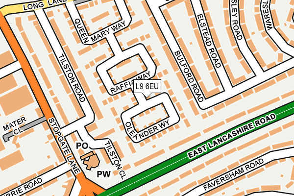 L9 6EU map - OS OpenMap – Local (Ordnance Survey) L9 6EU map - OS OpenMap – Local (Ordnance Survey)