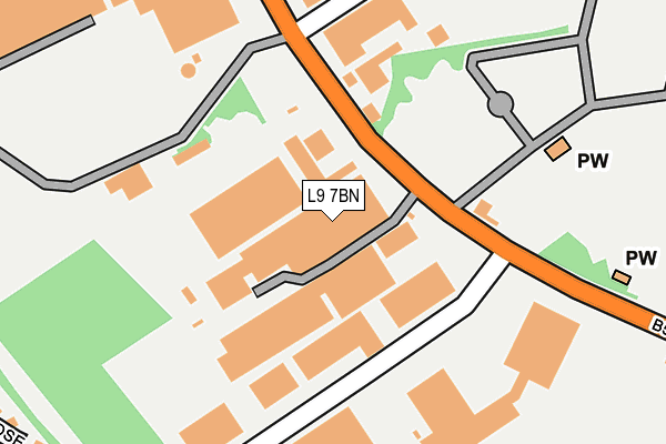 L9 7BN map - OS OpenMap – Local (Ordnance Survey) L9 7BN map - OS OpenMap – Local (Ordnance Survey)