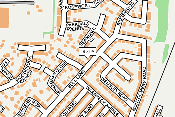 L9 8DA map - OS OpenMap – Local (Ordnance Survey)