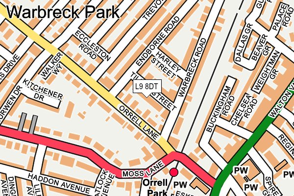 L9 8DT map - OS OpenMap – Local (Ordnance Survey)