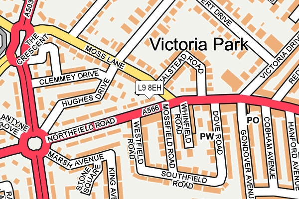 L9 8EH map - OS OpenMap – Local (Ordnance Survey) L9 8EH map - OS OpenMap – Local (Ordnance Survey)
