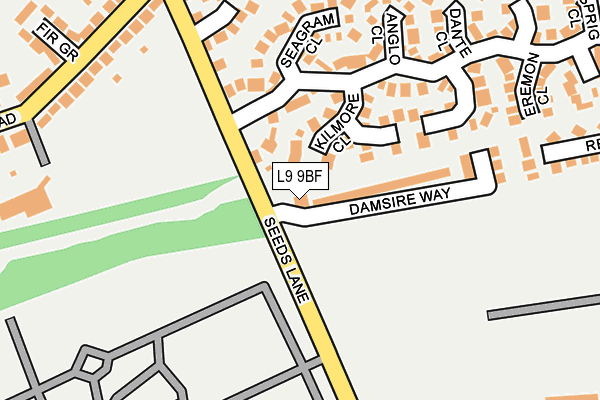 L9 9BF map - OS OpenMap – Local (Ordnance Survey) L9 9BF map - OS OpenMap – Local (Ordnance Survey)
