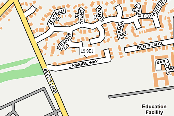 L9 9EJ map - OS OpenMap – Local (Ordnance Survey) L9 9EJ map - OS OpenMap – Local (Ordnance Survey)