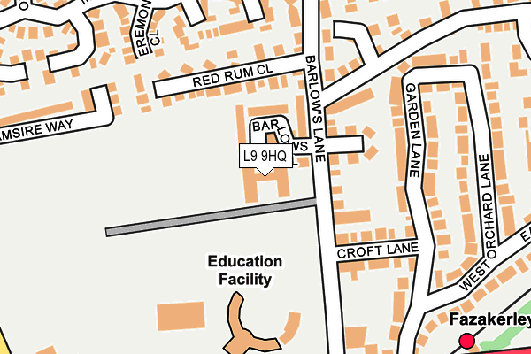 L9 9HQ map - OS OpenMap – Local (Ordnance Survey) L9 9HQ map - OS OpenMap – Local (Ordnance Survey)