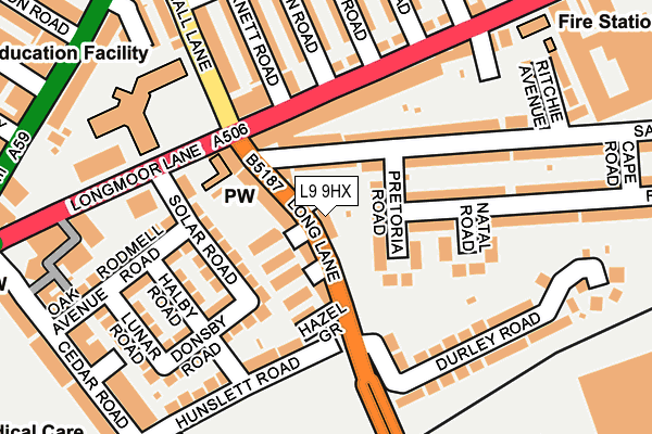 L9 9HX map - OS OpenMap – Local (Ordnance Survey) L9 9HX map - OS OpenMap – Local (Ordnance Survey)