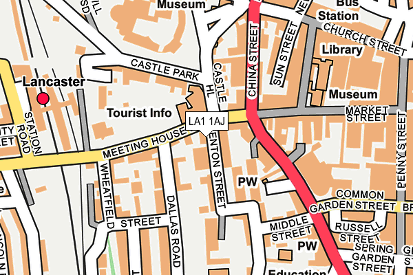 LA1 1AJ map - OS OpenMap – Local (Ordnance Survey)