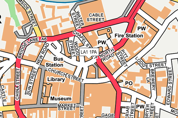 LA1 1PA map - OS OpenMap – Local (Ordnance Survey) LA1 1PA map - OS OpenMap – Local (Ordnance Survey)