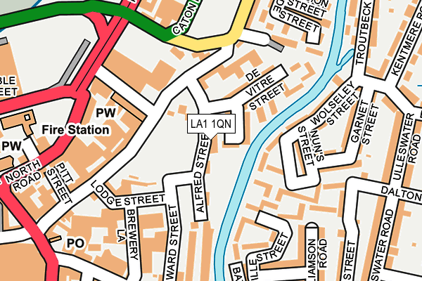 LA1 1QN map - OS OpenMap – Local (Ordnance Survey)