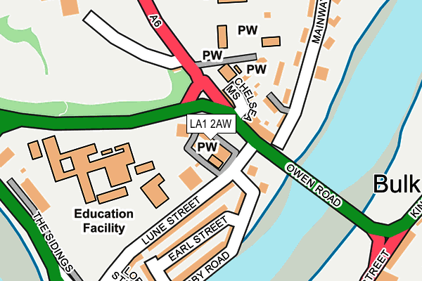 LA1 2AW map - OS OpenMap – Local (Ordnance Survey) LA1 2AW map - OS OpenMap – Local (Ordnance Survey)